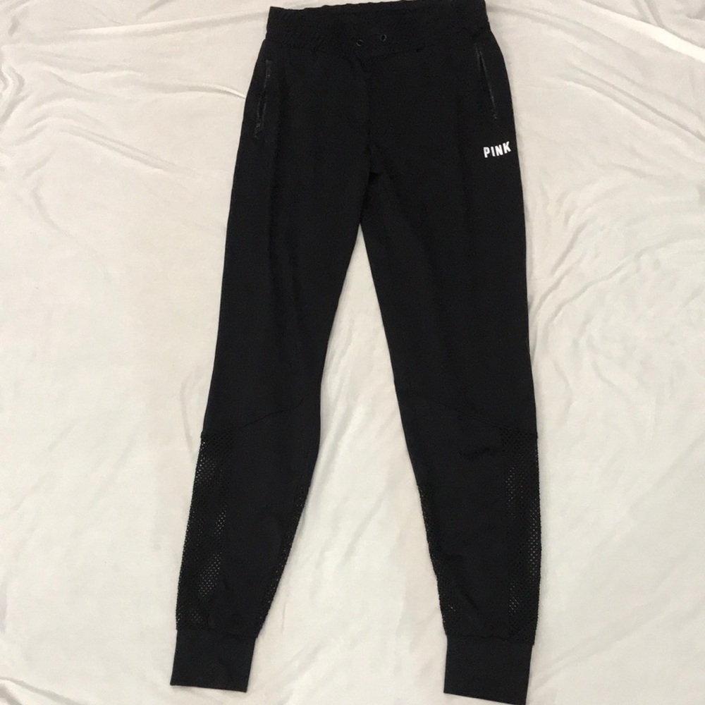 Victoria's Secret Black Joggers with Mesh Detail